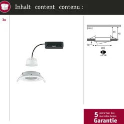 Upotettava LED-valaisin Paulmann Nova Coin, pyöreä, 84mm, 50°, RGBW+, 3x6W, 3x500lm, 230V