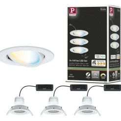 Upotettava LED-valaisin Paulmann Nova Coin, pyöreä, 84mm, 50°, säädettävä värilämpötila, 3x6W, 3x500lm, 230V, alumiini