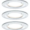 Upotettava LED-valaisin Paulmann Nova Coin Rigid, 3kpl, IP44, Ø78mm, 6W, 470lm, 2700K, himmennettävä, kromi