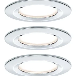 Upotettava LED-valaisin Paulmann Nova Coin Rigid, 3kpl, IP44, Ø78mm, 6W, 470lm, 2700K, himmennettävä, kromi