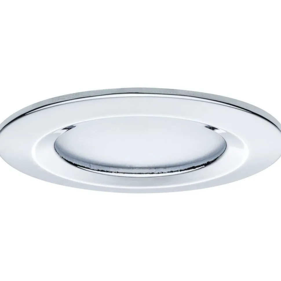 Upotettava LED-valaisin Paulmann Nova Coin Rigid, 3kpl, IP44, Ø78mm, 6W, 470lm, 2700K, himmennettävä, kromi