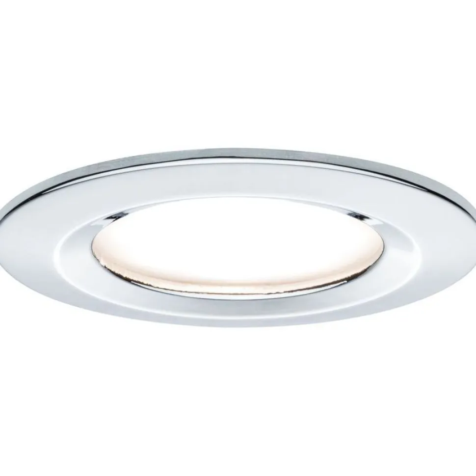 Upotettava LED-valaisin Paulmann Nova Coin Rigid, 3kpl, IP44, Ø78mm, 6W, 470lm, 2700K, kromi