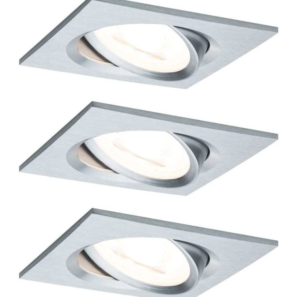 Upotettava LED-valaisin Paulmann Nova, 3kpl, 84x84mm, GU10, 6.5W, 460lm, 2700K, himmennettävä, mattavalkoinen