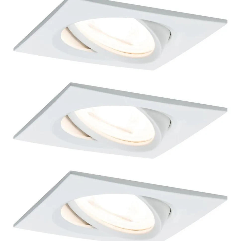 Upotettava LED-valaisin Paulmann Nova, 3kpl, 84x84mm, GU10, 6.5W, 460lm, 2700K, mattavalkoinen