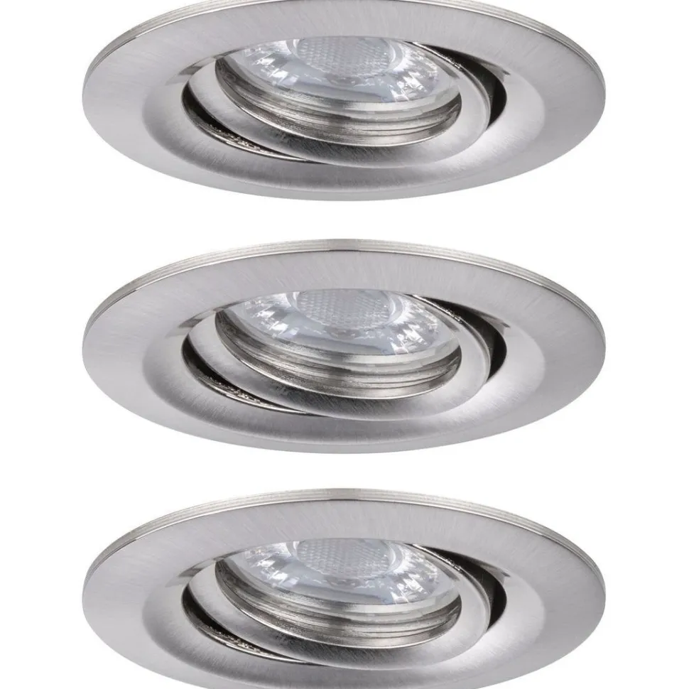 Upotettava LED-valaisin Paulmann Nova Mini Coin, 3kpl, Ø66mm, 4W, 310lm, 2700K, mattavalkoinen