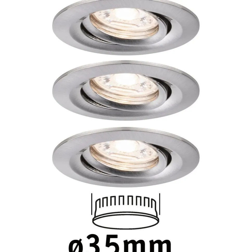 Upotettava LED-valaisin Paulmann Nova Mini Coin, 3kpl, Ø66mm, 4W, 310lm, 2700K, mattavalkoinen