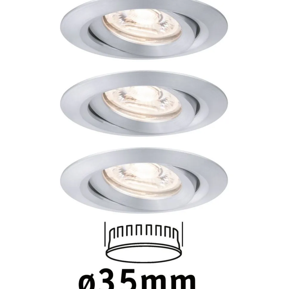 Upotettava LED-valaisin Paulmann Nova Mini Coin, 3kpl, Ø66mm, 4W, 310lm, 2700K, mattavalkoinen