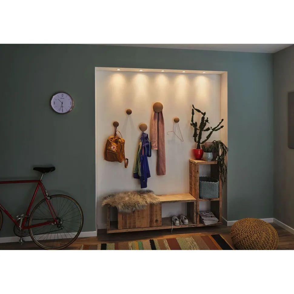Upotettava LED-valaisin Paulmann Nova Mini Coin, 3kpl, Ø66mm, 4W, 310lm, 2700K, mattavalkoinen