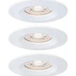 Upotettava LED-valaisin Paulmann Nova Mini Coin Rigid, 3kpl, IP44, Ø65mm, 4W, 310lm, 2700K, mattavalkoinen