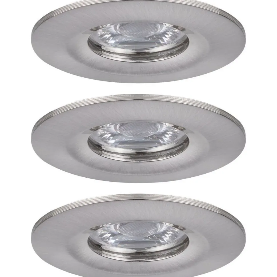 Upotettava LED-valaisin Paulmann Nova Mini Coin Rigid, 3kpl, IP44, Ø65mm, 4W, 310lm, 2700K, mattavalkoinen