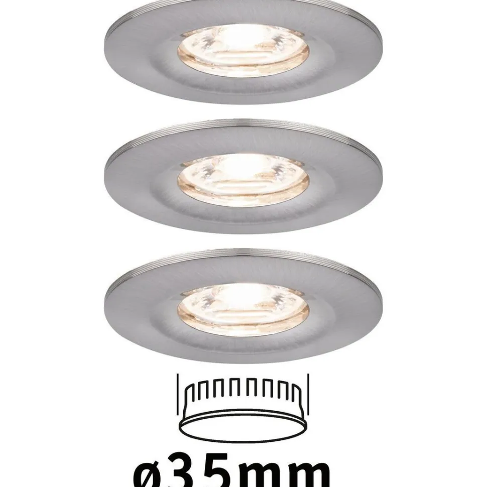 Upotettava LED-valaisin Paulmann Nova Mini Coin Rigid, 3kpl, IP44, Ø65mm, 4W, 310lm, 2700K, mattavalkoinen