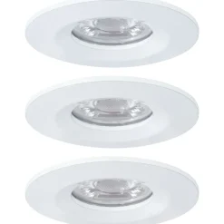Upotettava LED-valaisin Paulmann Nova Mini Coin Rigid, 3kpl, IP44, Ø65mm, 4W, 310lm, 2700K, mattavalkoinen