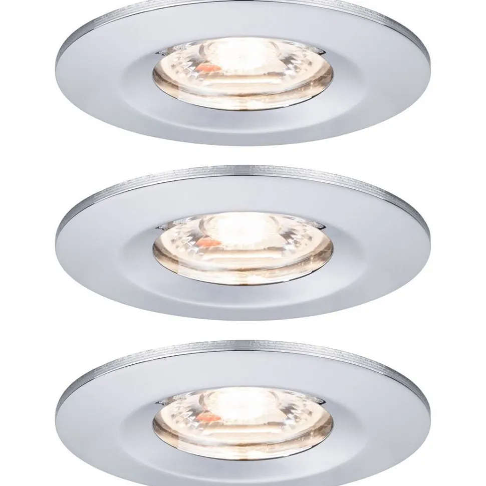 Upotettava LED-valaisin Paulmann Nova Mini Coin Rigid, 3kpl, IP44, Ø65mm, 4W, 310lm, 2700K, mattavalkoinen
