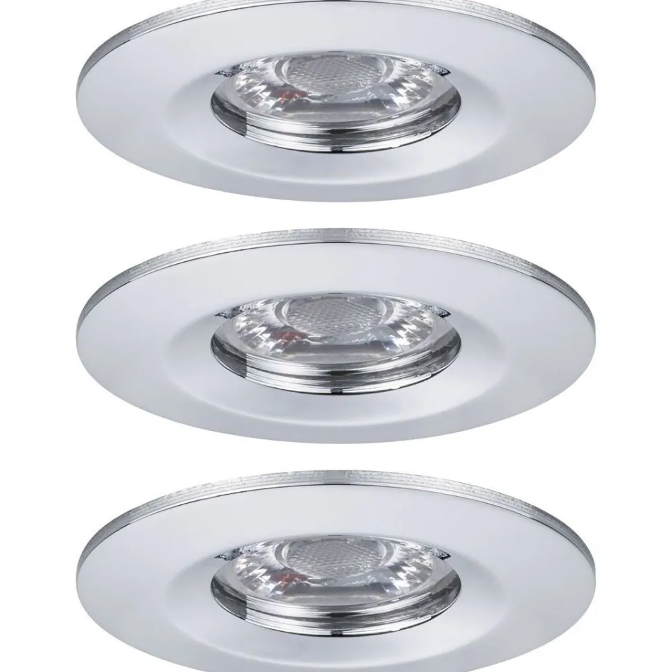Upotettava LED-valaisin Paulmann Nova Mini Coin Rigid, 3kpl, IP44, Ø65mm, 4W, 310lm, 2700K, mattavalkoinen