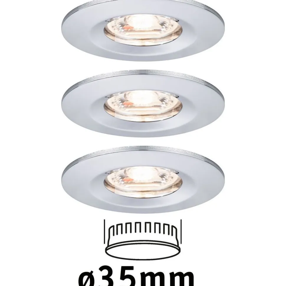 Upotettava LED-valaisin Paulmann Nova Mini Coin Rigid, 3kpl, IP44, Ø65mm, 4W, 310lm, 2700K, mattavalkoinen
