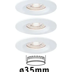 Upotettava LED-valaisin Paulmann Nova Mini Coin Rigid, 3kpl, IP44, Ø65mm, 4W, 310lm, 2700K, mattavalkoinen
