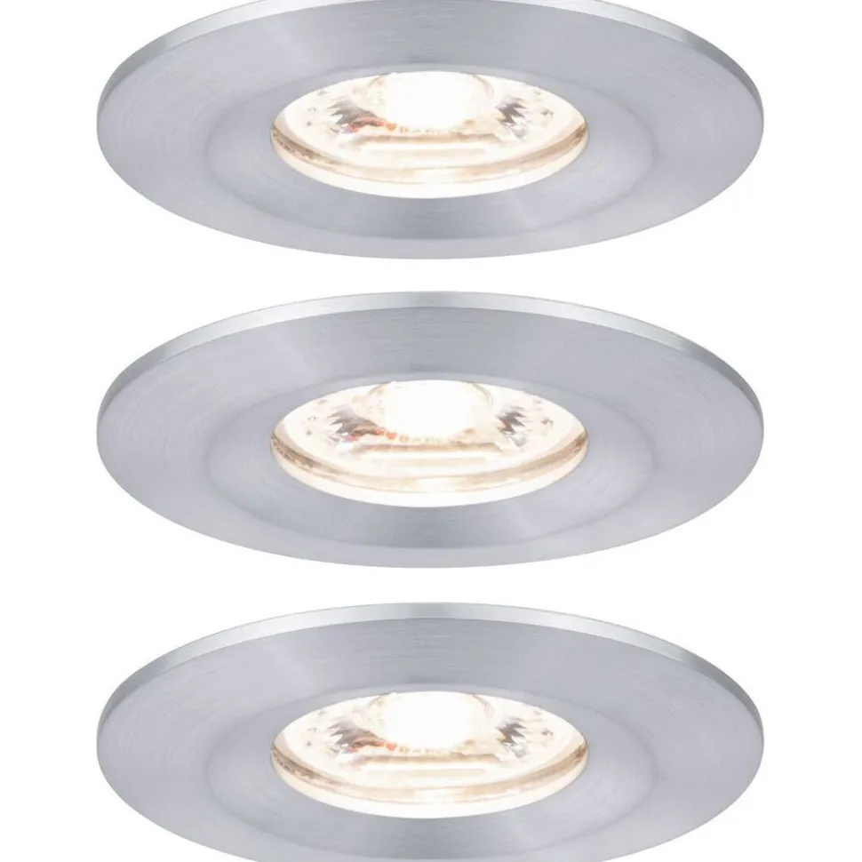 Upotettava LED-valaisin Paulmann Nova Mini Coin Rigid, 3kpl, IP44, Ø65mm, 4W, 310lm, 2700K, mattavalkoinen