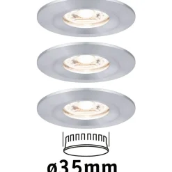 Upotettava LED-valaisin Paulmann Nova Mini Coin Rigid, 3kpl, IP44, Ø65mm, 4W, 310lm, 2700K, mattavalkoinen