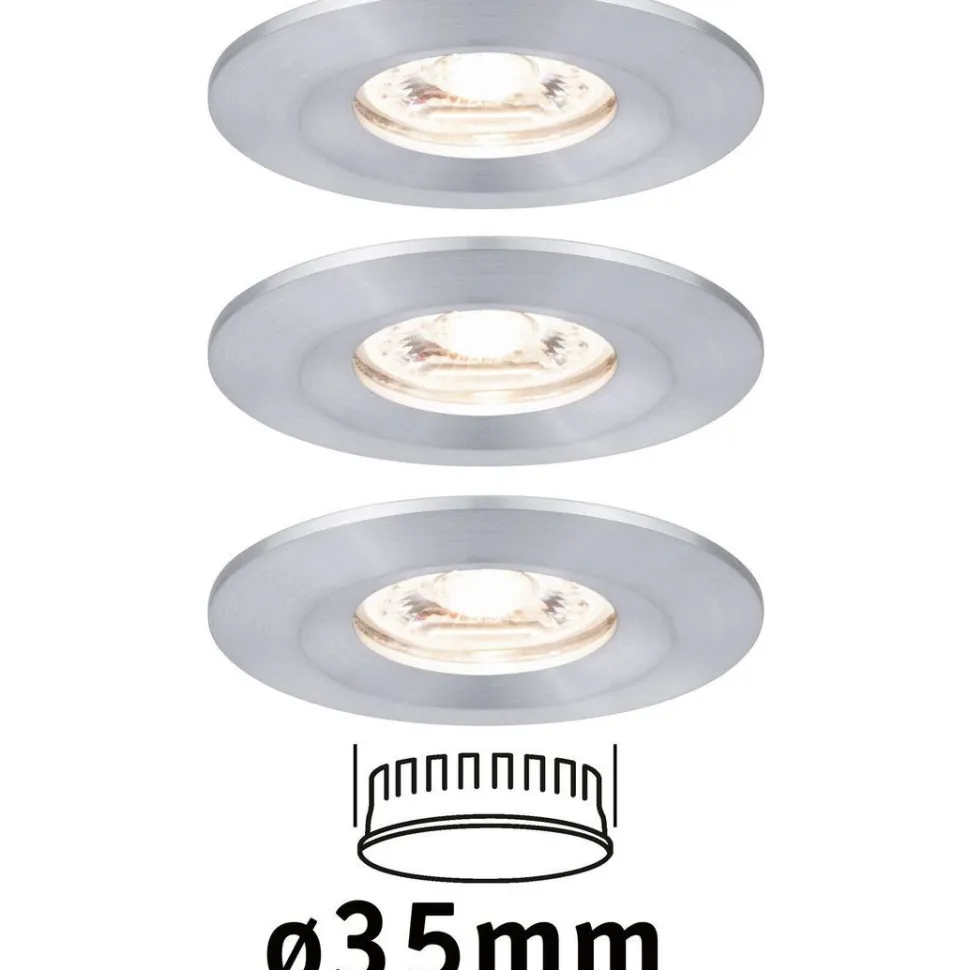 Upotettava LED-valaisin Paulmann Nova Mini Coin Rigid, 3kpl, IP44, Ø65mm, 4W, 310lm, 2700K, mattavalkoinen