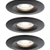 Upotettava LED-valaisin Paulmann Nova Mini Coin Rigid, 3kpl, Ø66mm, 4W, 310lm, 2700K, mattamusta