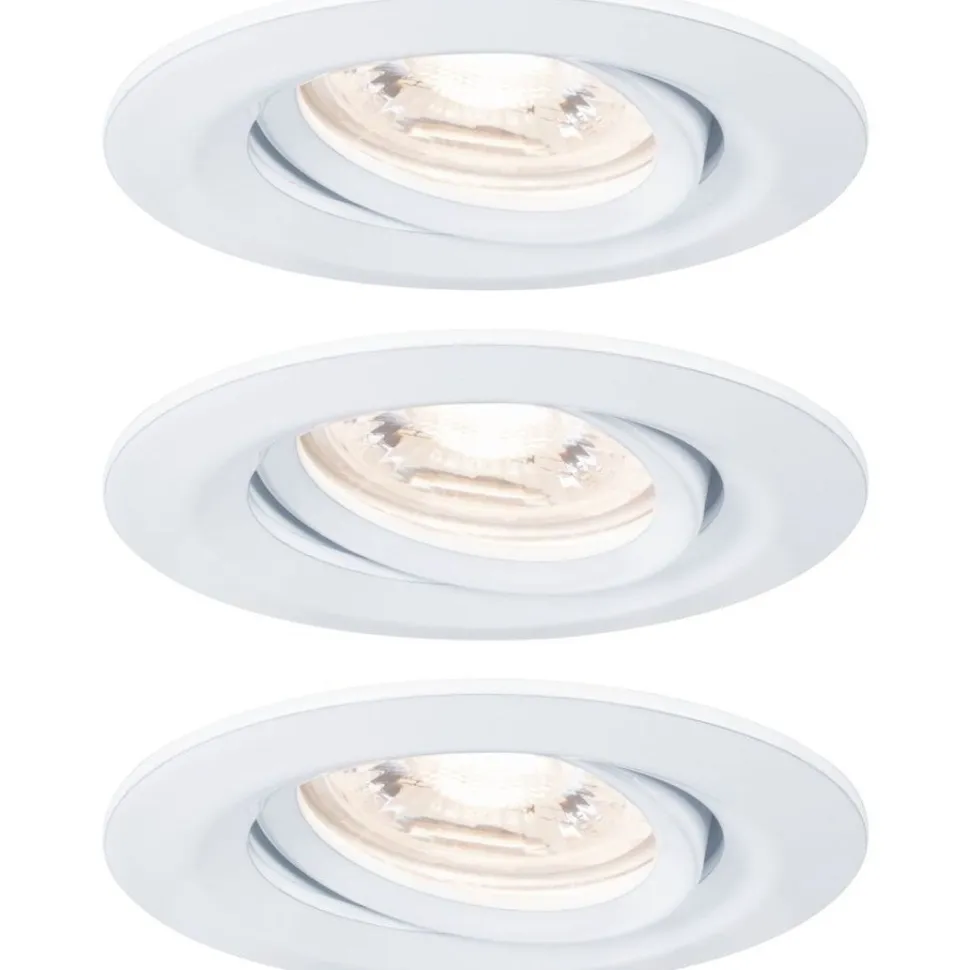 Upotettava LED-valaisin Paulmann Nova Mini Plus Coin, 3kpl, Ø66mm, 300lm, 2700K, himmennettävä, harjattu rauta