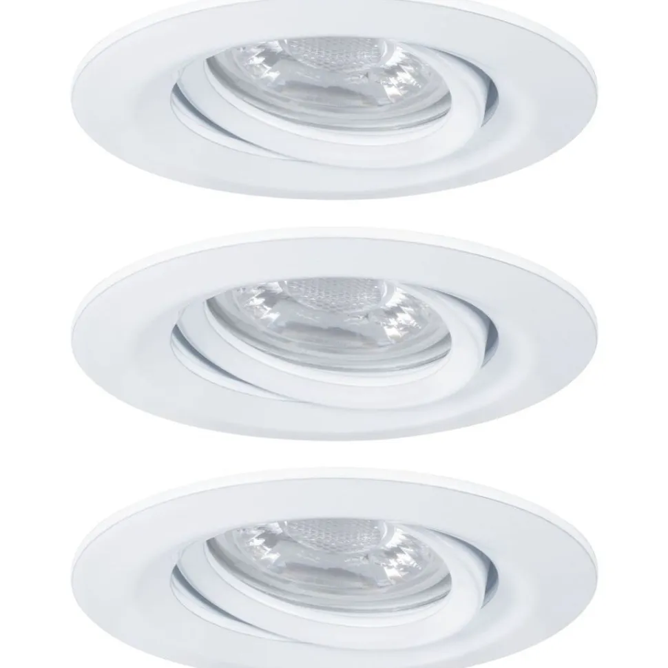 Upotettava LED-valaisin Paulmann Nova Mini Plus Coin, 3kpl, Ø66mm, 300lm, 2700K, himmennettävä, harjattu rauta