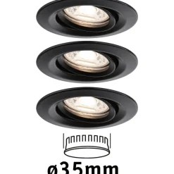 Upotettava LED-valaisin Paulmann Nova Mini Plus Coin, 3kpl, Ø66mm, 4W, 310lm, 2700K, mattamusta
