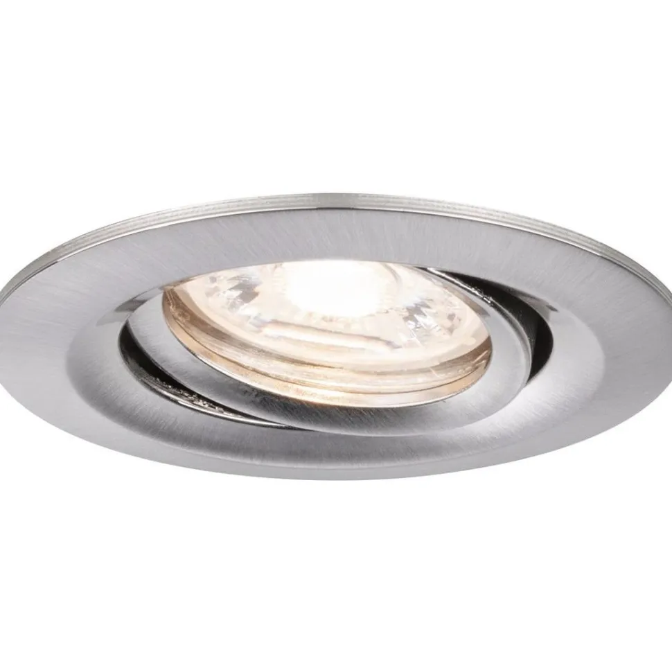Upotettava LED-valaisin Paulmann Nova Mini Plus Coin, Ø66mm, 300lm, 2700K, himmennettävä, harjattu rauta