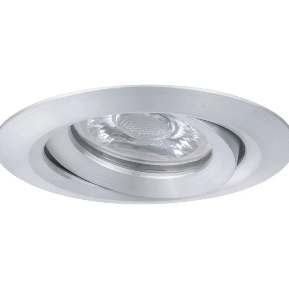 Upotettava LED-valaisin Paulmann Nova Mini Plus Coin, Ø66mm, 300lm, 2700K, himmennettävä, harjattu rauta