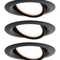 Upotettava LED-valaisin Paulmann Nova Plus Coin, 3kpl, IP65, Ø93mm, 6W, 470lm, 2700K, himmennettävä, mattamusta