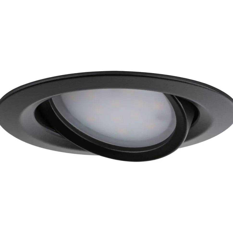 Upotettava LED-valaisin Paulmann Nova Plus Coin, 3kpl, IP65, Ø93mm, 6W, 470lm, 2700K, himmennettävä, mattamusta