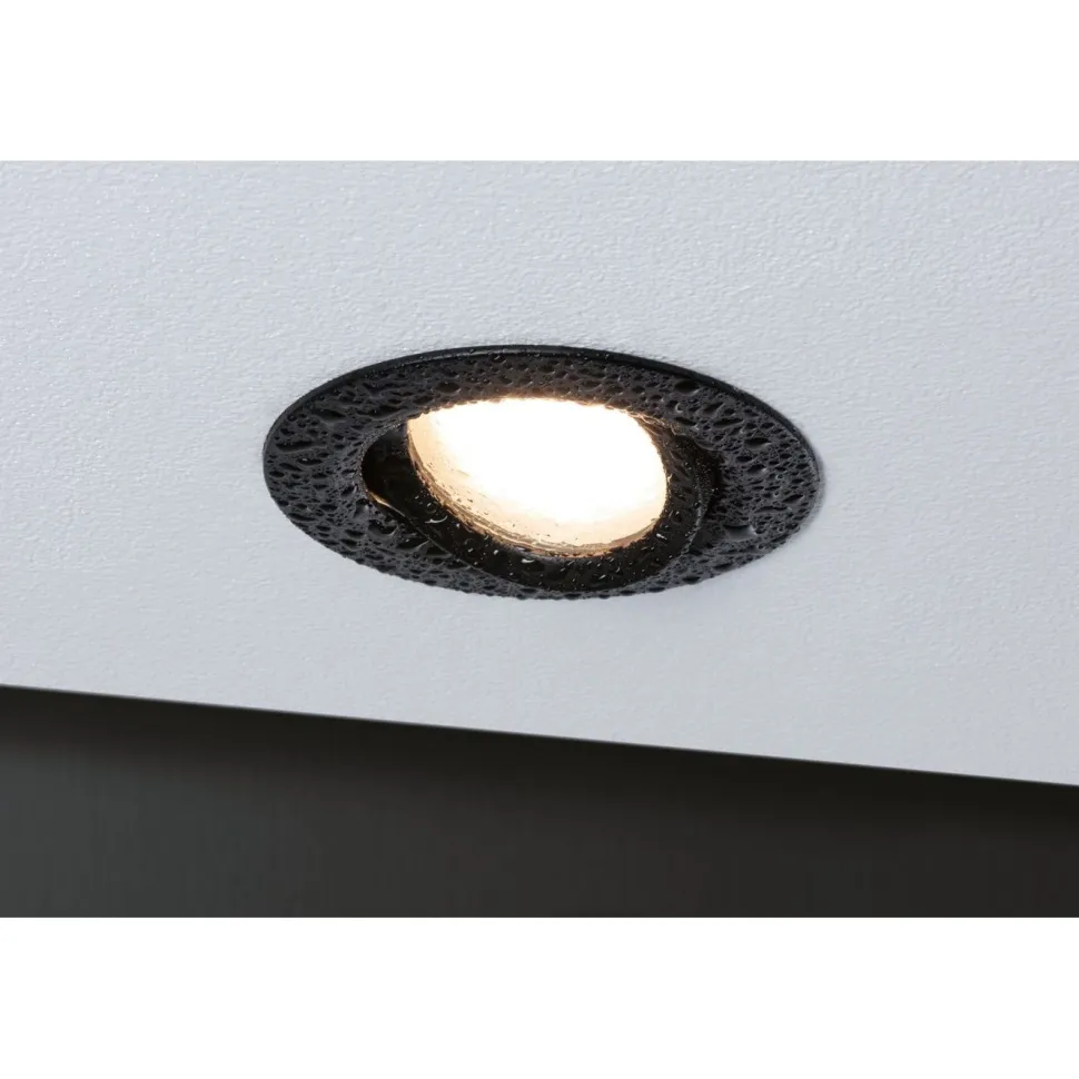 Upotettava LED-valaisin Paulmann Nova Plus Coin, 3kpl, IP65, Ø93mm, 6W, 470lm, 2700K, himmennettävä, mattamusta