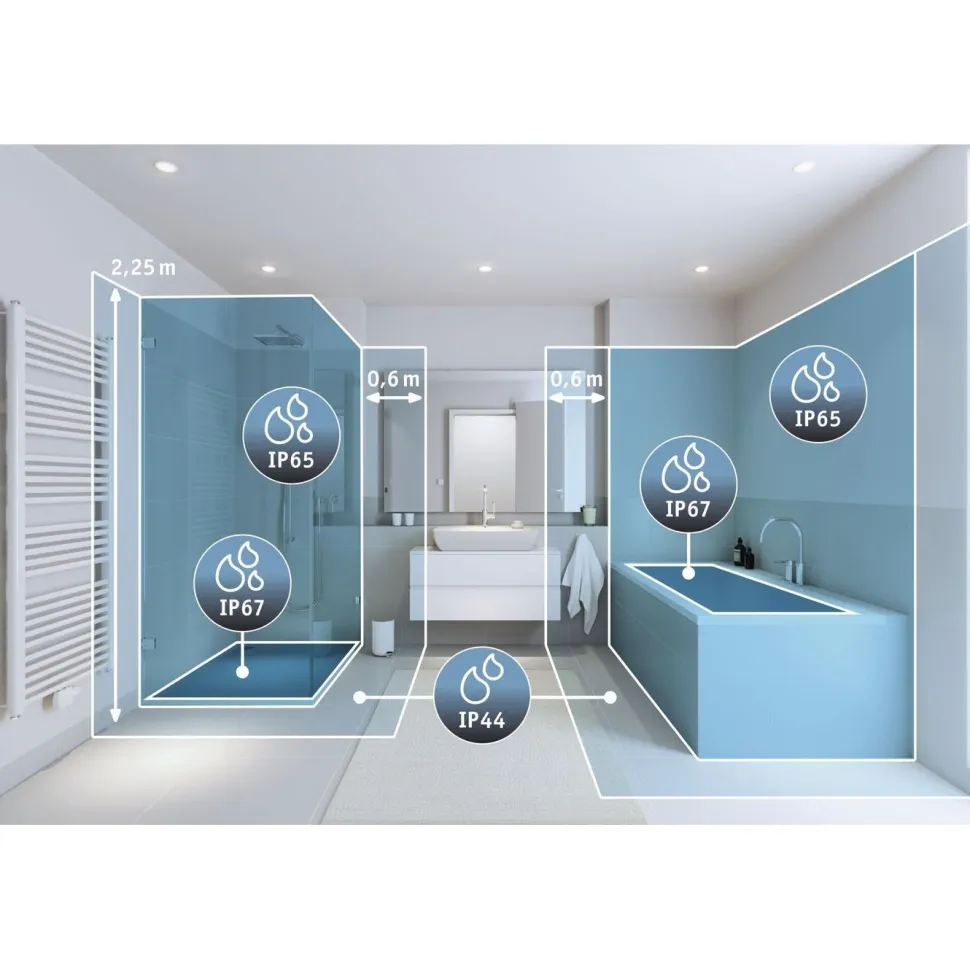 Upotettava LED-valaisin Paulmann Nova Plus Coin, 3kpl, IP65, Ø93mm, 6W, 470lm, 2700K, himmennettävä, mattamusta