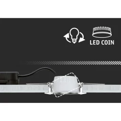 Upotettava LED-valaisin Paulmann Nova Plus Coin, 3kpl, Ø84mm, 6W, 470lm, 2700K, himmennettävä, mattamusta