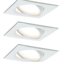Upotettava LED-valaisin Paulmann Nova Plus Coin, 3kpl, 84x84mm, 6W, 470lm, 2700K, himmennettävä, mattavalkoinen