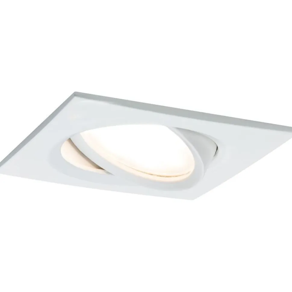 Upotettava LED-valaisin Paulmann Nova Plus Coin, 3kpl, 84x84mm, 6W, 470lm, 2700K, himmennettävä, mattavalkoinen