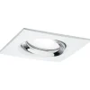 Upotettava LED-valaisin Paulmann Nova Plus, IP65, 93x93mm, GU10, 6W, 470lm, 4000K, himmennettävä, mattavalkoinen/kromi
