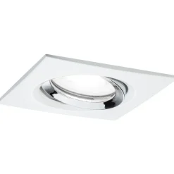 Upotettava LED-valaisin Paulmann Nova Plus, IP65, 93x93mm, GU10, 6W, 470lm, 4000K, himmennettävä, mattavalkoinen/kromi