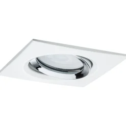 Upotettava LED-valaisin Paulmann Nova Plus, IP65, 93x93mm, GU10, 6W, 470lm, 4000K, himmennettävä, mattavalkoinen/kromi