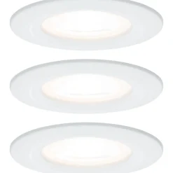 Upotettava LED-valaisin Paulmann Nova Rigid, 3kpl, IP44, Ø78mm, GU10, 6.5W, 460lm, 2700K, himmennettävä, mattavalkoinen