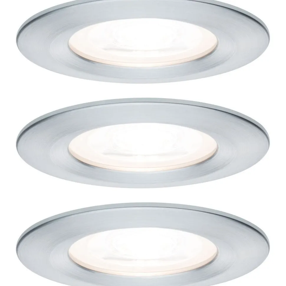 Upotettava LED-valaisin Paulmann Nova Rigid, 3kpl, IP44, Ø78mm, GU10, 6.5W, 460lm, 2700K, himmennettävä, mattavalkoinen