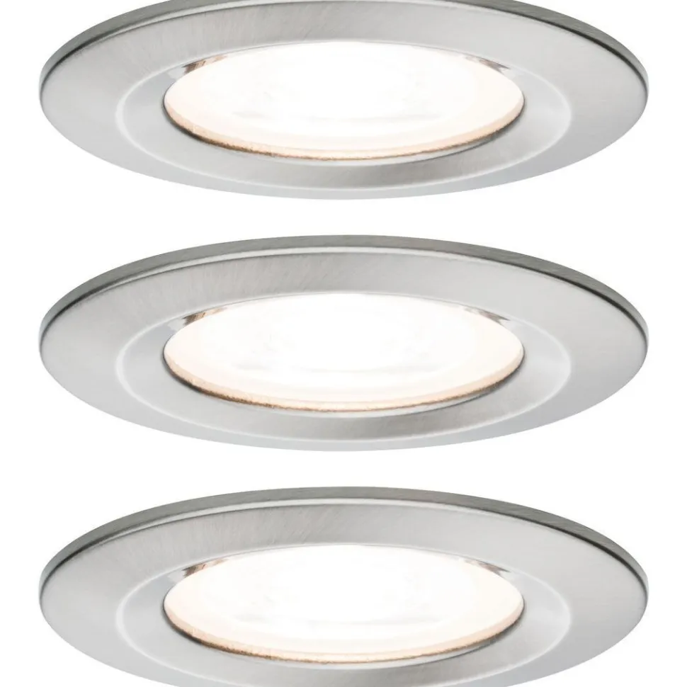 Upotettava LED-valaisin Paulmann Nova Rigid, 3kpl, IP44, Ø78mm, GU10, 6.5W, 460lm, 2700K, mattavalkoinen