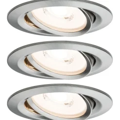 Upotettava LED-valaisin Paulmann Premium Coin, 3kpl, Ø84mm, 6.3W, 430lm, 2700K, himmennettävä, harjattu rauta
