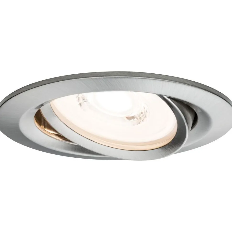 Upotettava LED-valaisin Paulmann Premium Coin, 3kpl, Ø84mm, 6.3W, 430lm, 2700K, himmennettävä, harjattu rauta