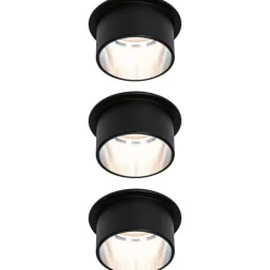 Upotettava LED-valaisinsarja Paulmann, Gil Coin, 3 valaisinta, IP44, Ø68mm, 3x6W, 3x470lm, 2700K, himmennettävä, valkoinen/kulta