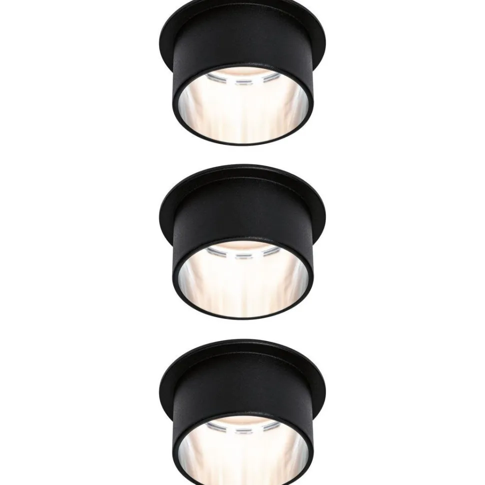 Upotettava LED-valaisinsarja Paulmann, Gil Coin, 3 valaisinta, IP44, Ø68mm, 3x6W, 3x470lm, 2700K, himmennettävä, valkoinen/kulta