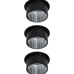 Upotettava LED-valaisinsarja Paulmann, Gil Coin, 3 valaisinta, IP44, Ø68mm, 3x6W, 3x470lm, 2700K, himmennettävä, valkoinen/kulta