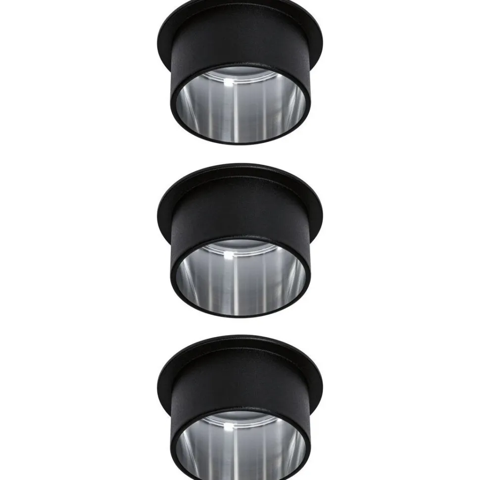 Upotettava LED-valaisinsarja Paulmann, Gil Coin, 3 valaisinta, IP44, Ø68mm, 3x6W, 3x470lm, 2700K, himmennettävä, valkoinen/kulta
