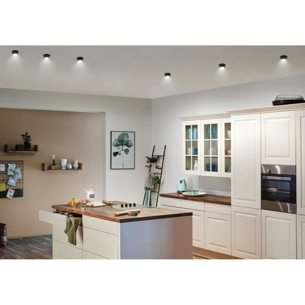 Upotettava LED-valaisinsarja Paulmann, Gil Coin, 3 valaisinta, IP44, Ø68mm, 3x6W, 3x470lm, 2700K, himmennettävä, valkoinen/kulta