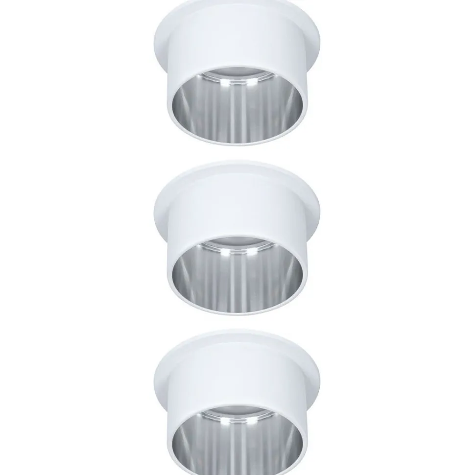 Upotettava LED-valaisinsarja Paulmann, Gil Coin, 3 valaisinta, IP44, Ø68mm, 3x6W, 3x470lm, 2700K, himmennettävä, valkoinen/kulta